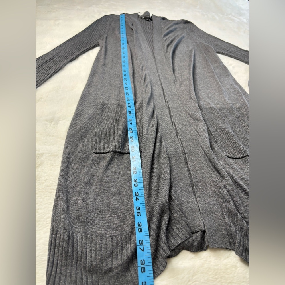 INC International Concepts Gray Ribbed Duster Cardigan Large - Picture 7 of 12